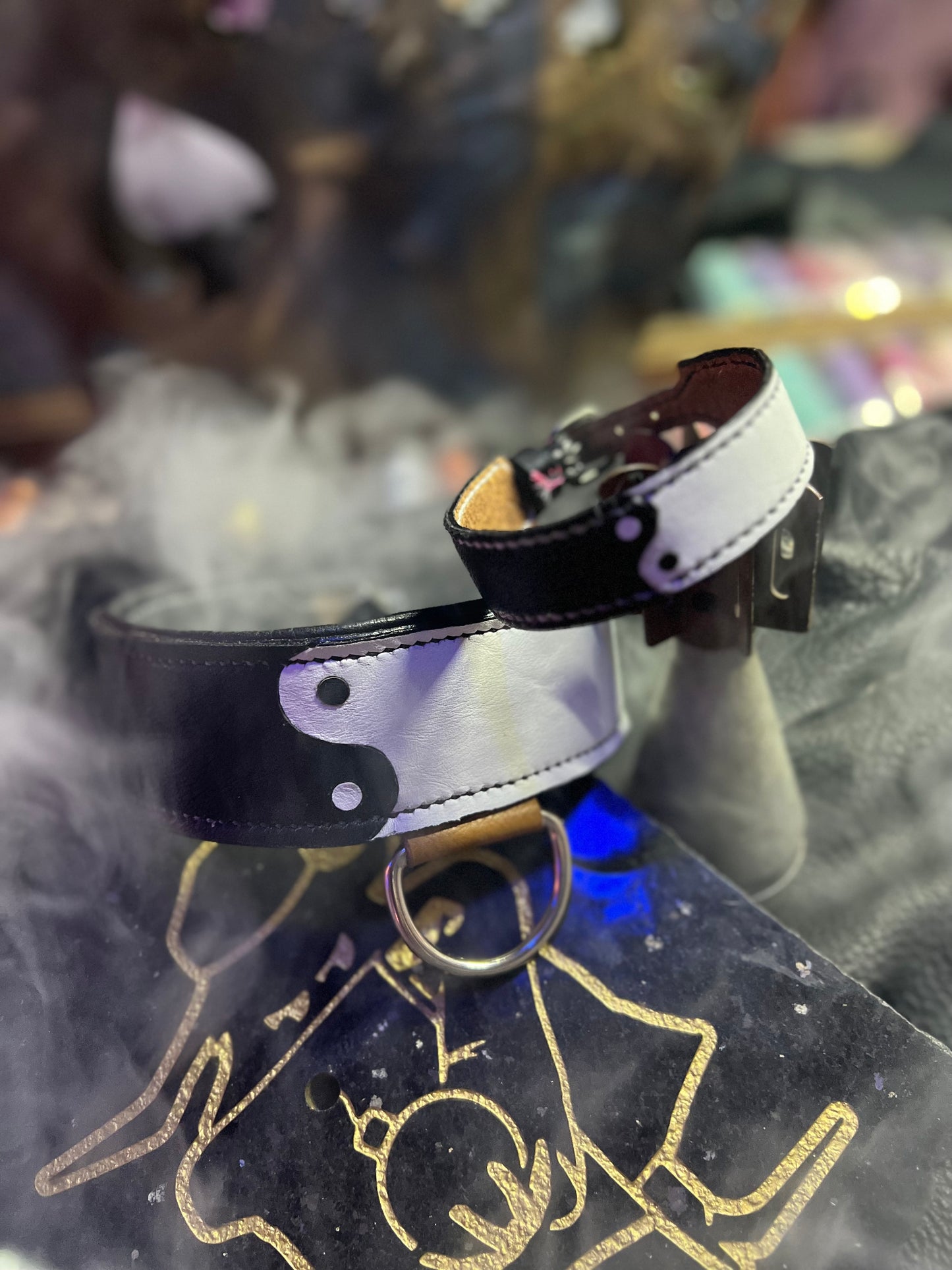 Yin Yang Leather Collar